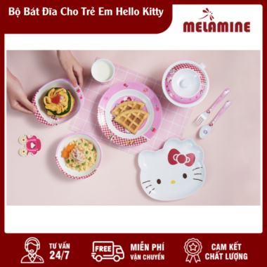 Bộ Bát Đĩa Cho Trẻ Em Hello Kitty