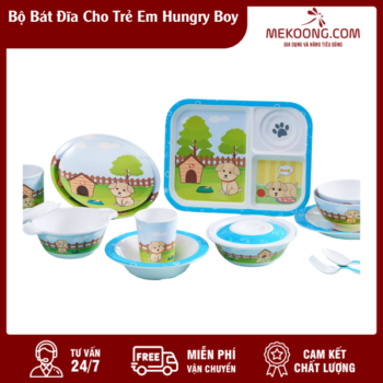 Bộ Bát Đĩa Cho Trẻ Em Hungry Boy Melamine Superware