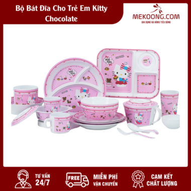 Bộ Bát Đĩa Cho Trẻ Em Kitty Chocolate
