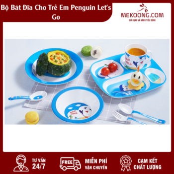 Bộ Bát Đĩa Cho Trẻ Em Penguin Let’s Go Melamine Superware