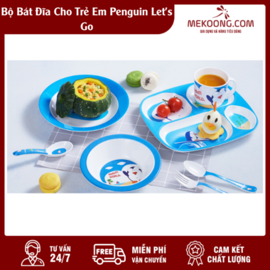 Bộ Bát Đĩa Cho Trẻ Em Penguin Let's Go