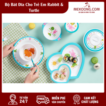 Bộ Bát Đĩa Cho Trẻ Em Rabbit & Turtle Melamine Superware