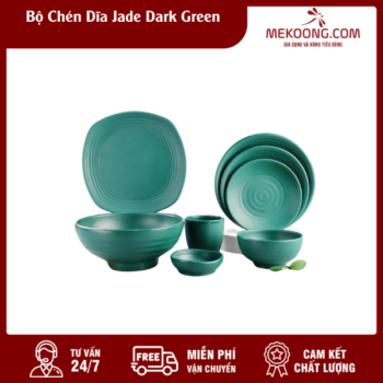 Bộ Chén Dĩa Jade Dark Green Melamine Superware