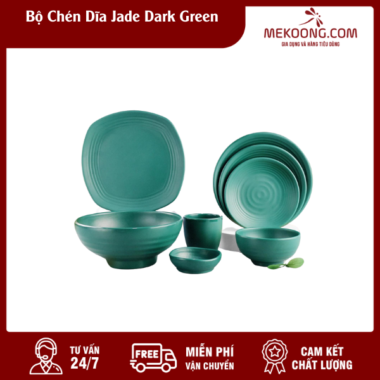 Bộ Chén Dĩa Jade Dark Green