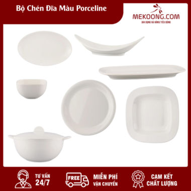 Bộ Chén Đĩa Màu Porceline