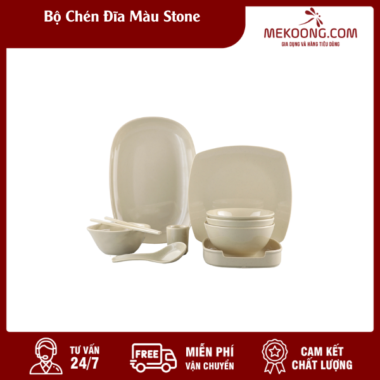 Bộ Chén Đĩa Màu Stone