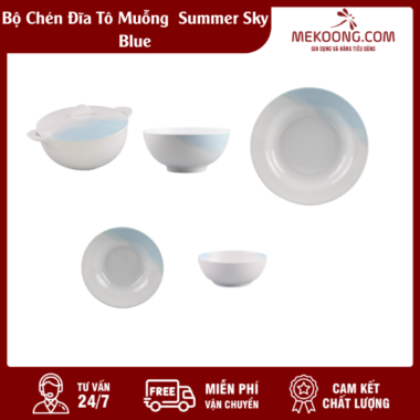 Bộ Chén Đĩa Tô Muỗng  Summer Sky Blue
