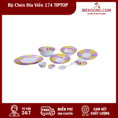 Bộ Chén Đĩa Viền 174 TIPTOP