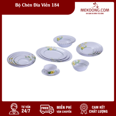 Bộ Chén Đĩa Viền 184