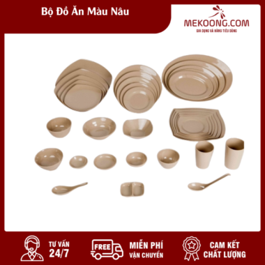 Bộ Đồ Ăn Màu Nâu