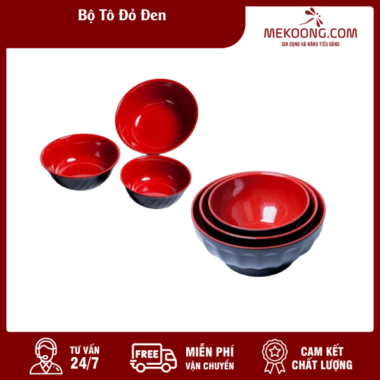 Bộ Tô Nhựa Đỏ Đen