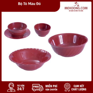 Bộ Tô Nhựa Màu Đỏ