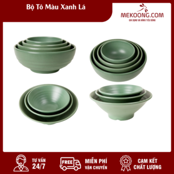 Bộ Tô Nhựa Màu Xanh Lá Melamine Fataco