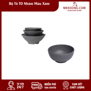 Bộ Tô Nhựa To Nhám Màu Xám Melamine Fataco