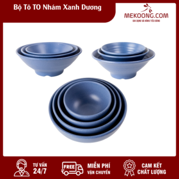 Bộ Tô Nhựa TO Nhám Xanh Dương Melamine Superware