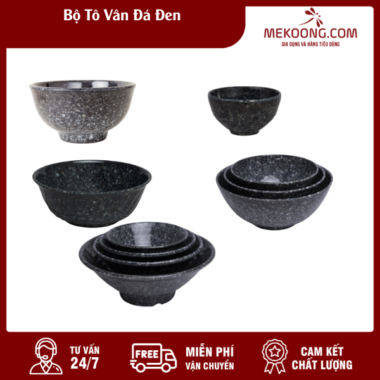 Bộ Tô Nhựa Vân Đá Đen