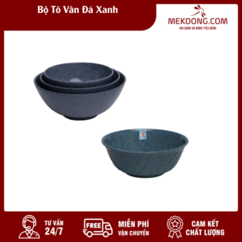 Bộ Tô Nhựa Vân Đá Xanh Melamine Fataco