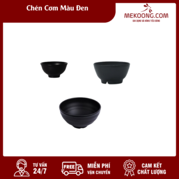 Chén Cơm Màu Đen Melamine Fataco