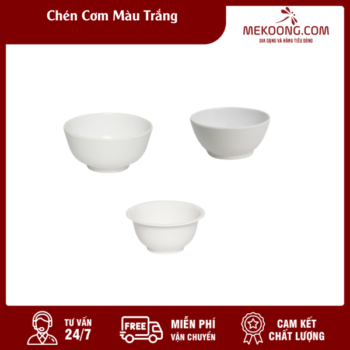 Chén Cơm Màu Trắng Melamine Fataco