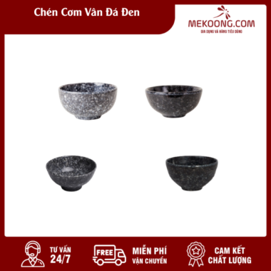 Chén Cơm Vân Đá Đen