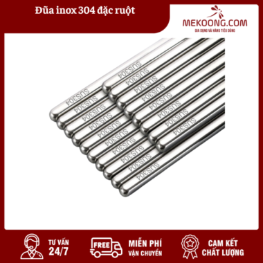 Đũa inox 304 đặc ruột