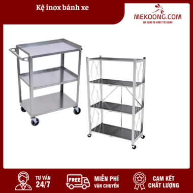 Kệ inox bánh xe