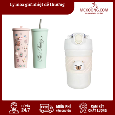 Ly inox giữ nhiệt dễ thương