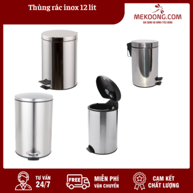 Thùng rác inox 12 lít