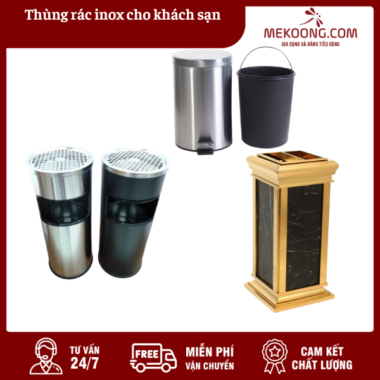 Thùng rác inox cho khách sạn