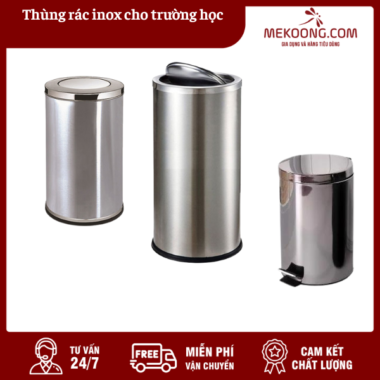 Thùng rác inox cho trường học