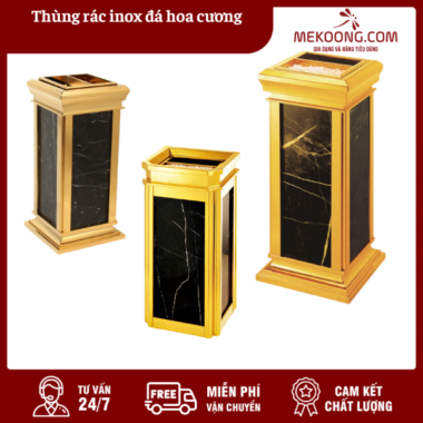 Thùng rác inox đá hoa cương