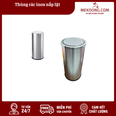 Thùng rác inox nắp lật
