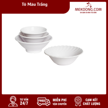 Tô Nhựa Màu Trắng Melamine Fataco