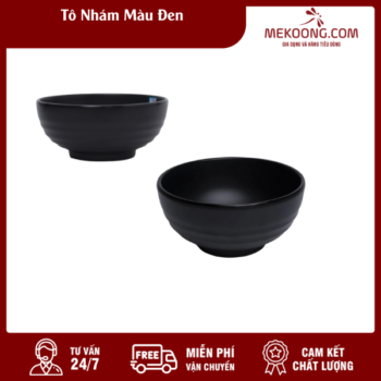 Tô Nhựa Nhám Màu Đen Melamine Fataco