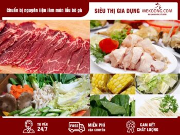 2. Chuẩn bị nguyên liệu làm món lẩu bò gà 