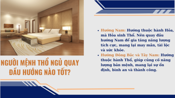 Người mệnh Thổ ngủ quay đầu hướng nào tốt Mekoong
