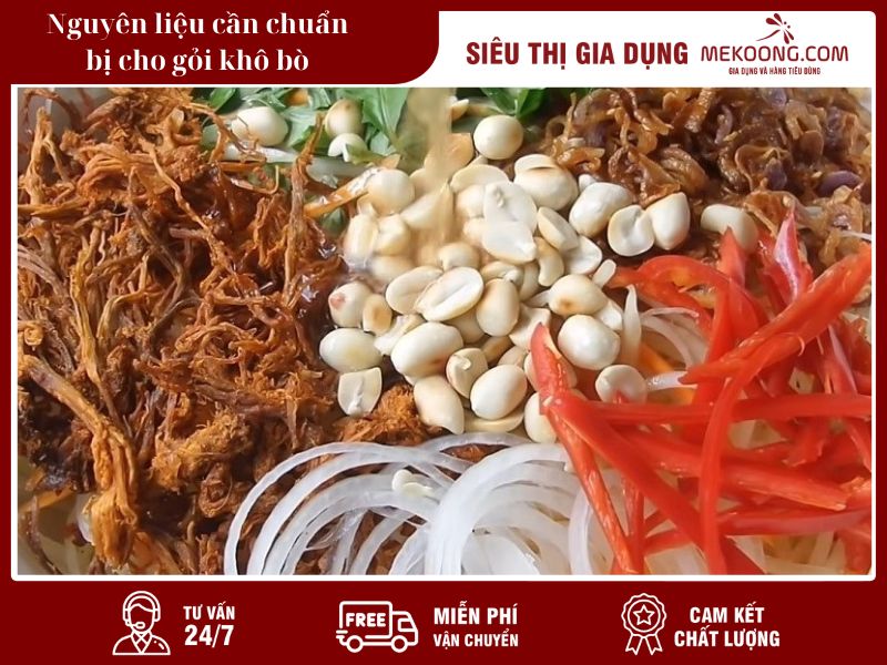 Nguyen lieu can chuan bi cho goi kho bo Mekoong
