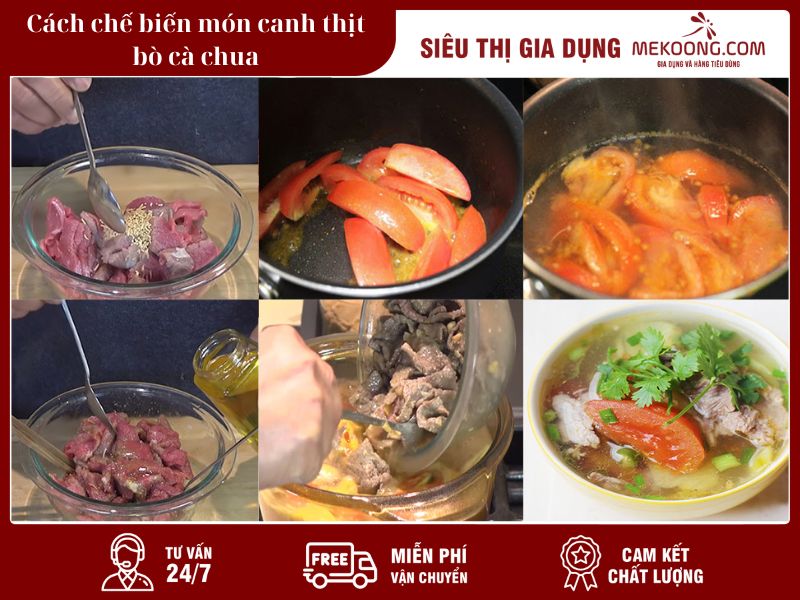 Cách chế biến món canh thịt bò cà chua