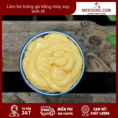 làm bơ trứng gà bằng máy xay sinh tố