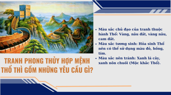 Tranh phong thủy hợp mệnh thổ thì gồm những yêu cầu gì Mekoong (1)