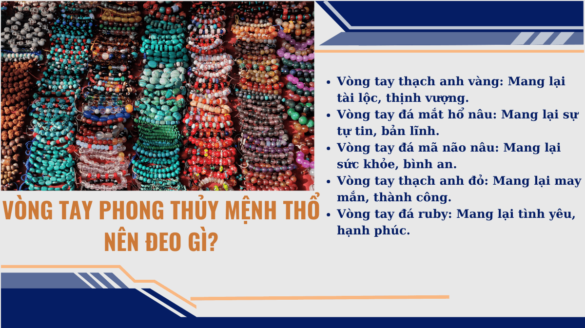 Vòng tay phong thủy mệnh thổ nên đeo gì?
