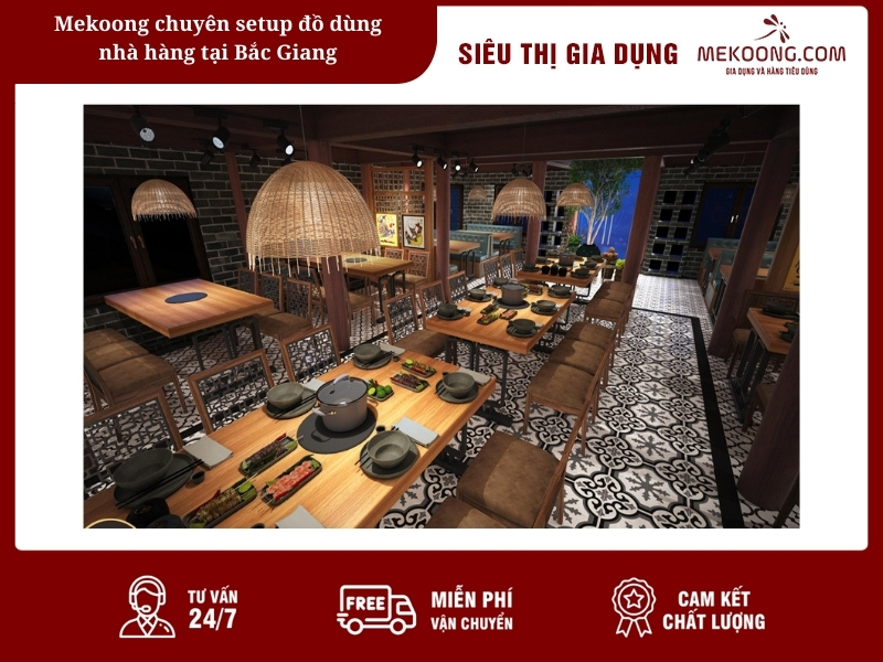 Mekoong chuyên setup đồ dùng nhà hàng tại Bắc Giang