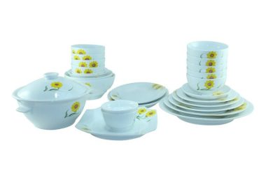 Bộ Bàn Ăn Bát Tràng Hoa Hướng Dương 25 Sản Phẩm độc đáo