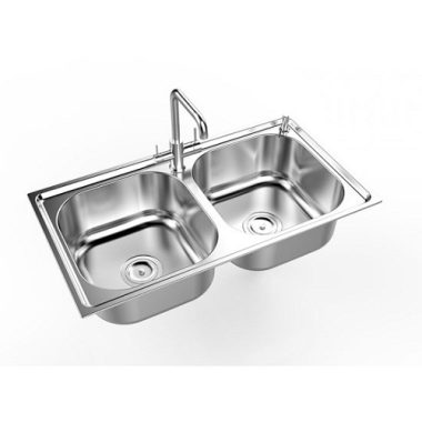 Chậu rửa bát Sơn Hà dập liền kích thước 780x430x195mm CRCINMK37