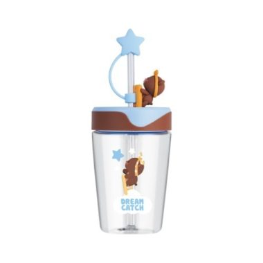 ABF779BLU - Ly Nhựa LocknLock Dream Catcher 520ml Có Nắp Đậy Ống Hút - Màu Xanh Dương