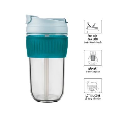 LLG699DGRN - Cốc Nước Thủy Tinh LocknLock Dual 500ml - Màu Xanh Đậm