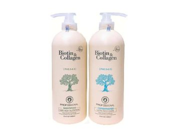 Bộ Dầu Gội Xả Biotin & Collagen Trắng Giảm Gàu Kiềm Dầu Phục Hồi Hư Tổn 1000ml