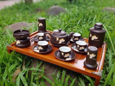 Bộ Trà Bát Tràng Đất Đỏ Vẽ Sen Full Phụ Kiện Chưa Kèm Khay ưa chuộng
