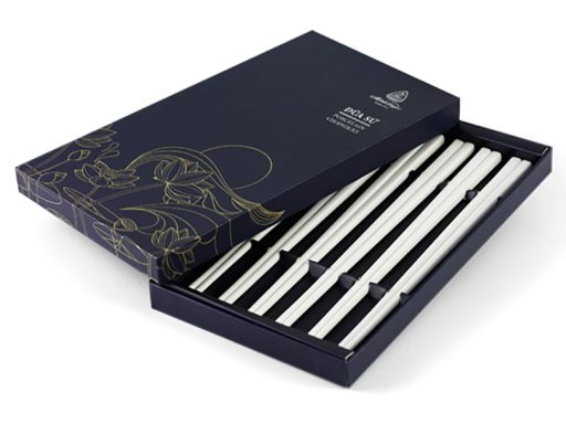 Bộ 06 đôi đũa sứ dưỡng sinh 20.3 cm - Trắng ngà