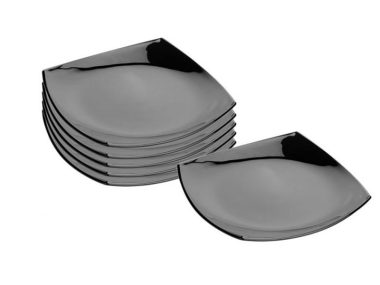 Bộ 3 Đĩa thủy tinh Luminarc Quadrato Noir Dessert 19cm